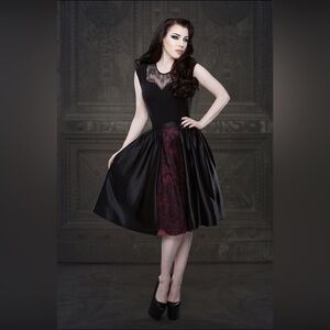Vanyanis Ebonique Black and Red Satin Skirt